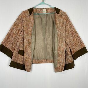 Sejour Women's Size 22W Pearson Tweed 3/4 Sleeve Blazer Pockets, Lined Cotton